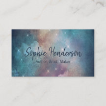 Blauwgroen Galaxy en Navy Blue Artistieke Auteur