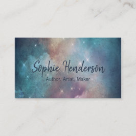 Blauwgroen Galaxy en Navy Blue Artistieke Auteur Visitekaartje