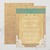 Blauwgroen garnalen en bruiloft kaart (Voorkant / Achterkant)