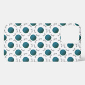 Blauwgroen garnalen en tekstpatroonvlotten iPhone hoesje (Achterkant horizontaal)