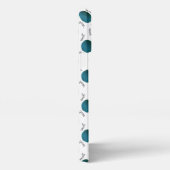 Blauwgroen garnalen en tekstpatroonvlotten iPhone hoesje (Rechterkant)