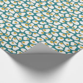 Blauwgroen gebakken eierpatroon cadeaupapier (Hoek)