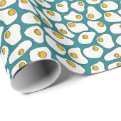 Blauwgroen gebakken eierpatroon cadeaupapier (Rol Hoek)