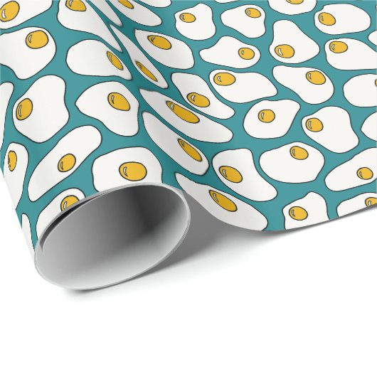 Blauwgroen gebakken eierpatroon cadeaupapier (Rol Hoek)