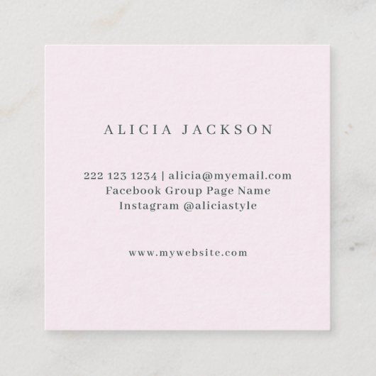 Blauwgroen gebladerte waterverf modern persoonlijk vierkante visitekaartje (Achterkant)