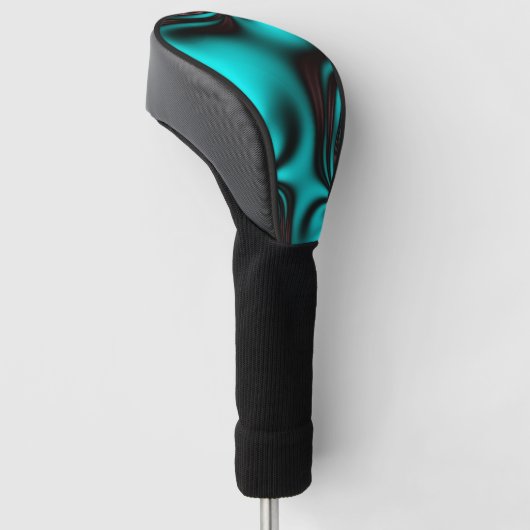 Blauwgroen geborsteld golfheadcover (Schuin)