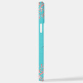 Blauwgroen geborsteld metaal Roos Gold Glitter Mon iPhone Hoesje (Rechterkant)