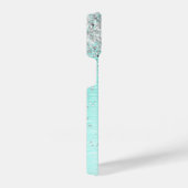 Blauwgroen geborsteld metaal Silver Glitter Monogr iPhone Hoesje (Rechterkant)