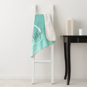 Blauwgroen geborsteld metaal Silver Glitter Monogr Sherpa Deken (In situ)