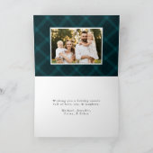 Blauwgroen geborsteld Speld 4 Foto Feestdagen Kaart (Binnen)