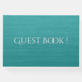 Blauwgroen geborsteld wittekstbestand gastenboek