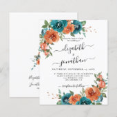 Blauwgroen gebrande Oranje budget roest bruiloft u (Voorkant / Achterkant)