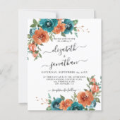 Blauwgroen gebrande Oranje budget roest bruiloft u (Voorkant)