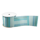 Blauwgroen Gecontroleerd en gestreept Cadeaubon Satijnen Lint (Spoel)