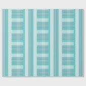 Blauwgroen Gecontroleerde en Striped Gift Wrap Cadeaupapier (Vlak)