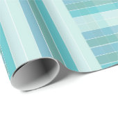 Blauwgroen Gecontroleerde en Striped Gift Wrap Cadeaupapier (Rol Hoek)