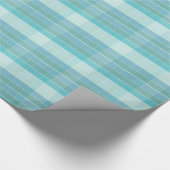 Blauwgroen Gecontroleerde Gift Wrap Cadeaupapier (Hoek)