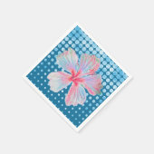 Blauwgroen gedopte Hibiscus-ventilator Servet (Hoek)