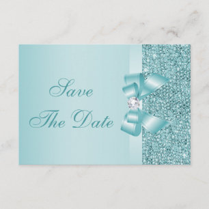 Blauwgroen Gedrukt Baby shower van Sequins sparen  Save The Date