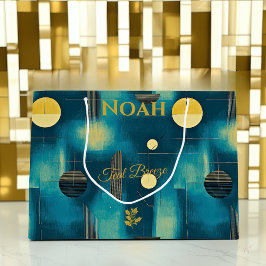 Blauwgroen & Geel Breeze Geometrische Grote Gesche Groot Cadeauzakje