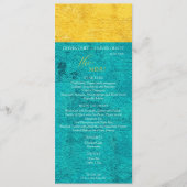 Blauwgroen geel huwelijk menu (Voorkant)