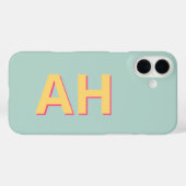 Blauwgroen geel roze monogram modern Case-Mate iPhone case (Achterkant (horizontaal))