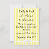 Blauwgroen & geel "We verwachten een tweeling" Aankondiging (Achterkant)