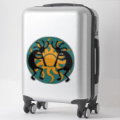 Blauwgroen Geel Zwart Zuidwest Kokopelli Tribal Su Sticker (Koffer)