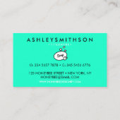 Blauwgroen geïllustreerde zeep visitekaartje (Achterkant)