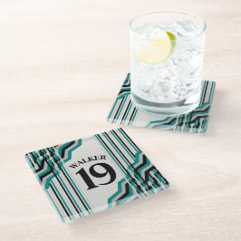 Blauwgroen geïnspireerde poorten glazen onderzetter