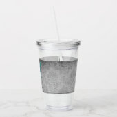 Blauwgroen gejuwelde vlinder acryl drinkbeker (Links)