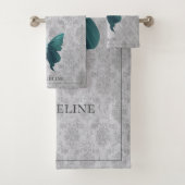 Blauwgroen gejuwelde vlinder bad handdoek (Insitu)
