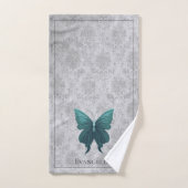 Blauwgroen gejuwelde vlinder bad handdoek (Handdoek)