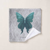 Blauwgroen gejuwelde vlinder bad handdoek (Wasdoekje)