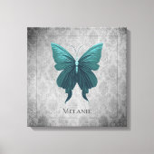 Blauwgroen gejuwelde vlinder canvas afdruk (Voorkant)