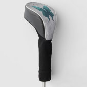 Blauwgroen gejuwelde vlinder golfheadcover (Schuin)