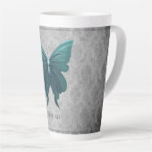 Blauwgroen gejuwelde vlinder latte mok (Rechterhoek)