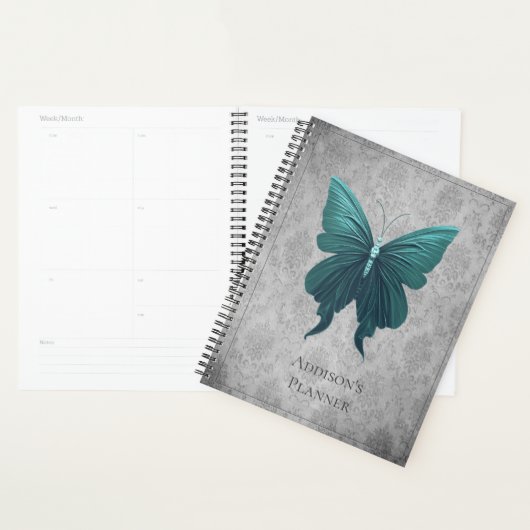 Blauwgroen gejuwelde vlinder planner (Display)