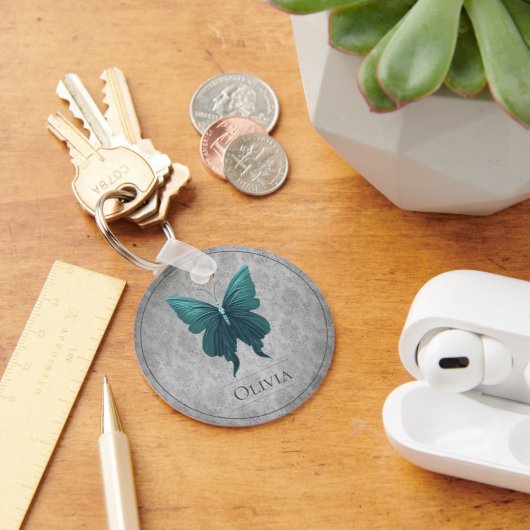 Blauwgroen gejuwelde vlinder sleutelhanger (Bureau)