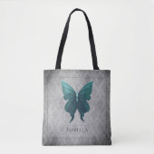 Blauwgroen gejuwelde vlinder tote bag (Voorkant)