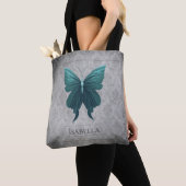 Blauwgroen gejuwelde vlinder tote bag (Dichtbij)