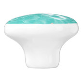 Blauwgroen gekantelde Zee Starfish & Bubbles Ocean Keramische Knop (Zijkant)