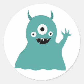 Blauwgroen Gekke Monster Stickers