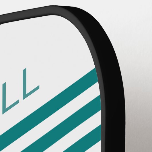 Blauwgroen gekleurde geometrische pickleball paddle (Links Detail)