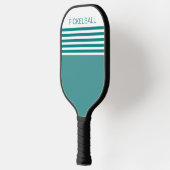 Blauwgroen gekleurde geometrische pickleball paddle (Links)