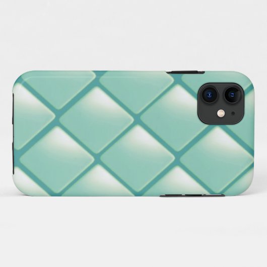 Blauwgroen gelaagd diamantpatroon Case-Mate iPhone case (Achterkant (horizontaal))