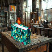 Blauwgroen & Gele Abstracte Geometrische Gift Bag Groot Cadeauzakje