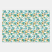 Blauwgroen gele alcoholinkt illustratie kleine let inpakpapier vel (Voorkant)