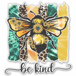Blauwgroen gele Cheetah Leopard Bee-Sind Sticker