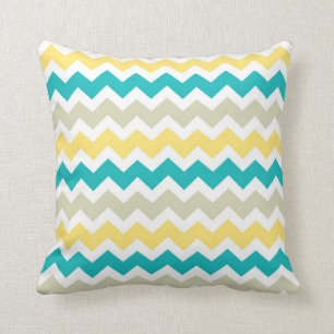 Blauwgroen gele Chevron Decorative Pillow Kussen